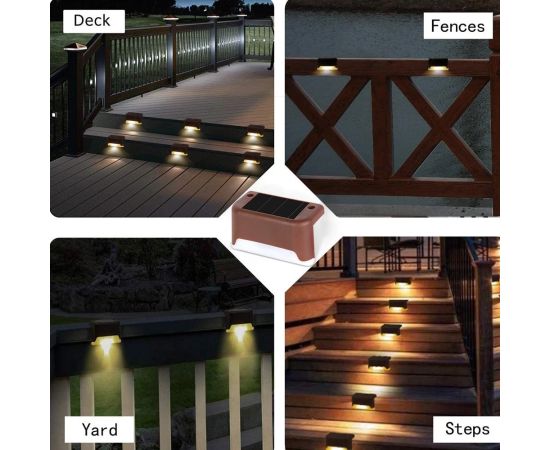 Stair LED Solar Lamp IP65 Waterproof Outdoor Garden Light Pathway Yard Patio Steps Fence Lamps Garden Decor Solar Light Outdoors