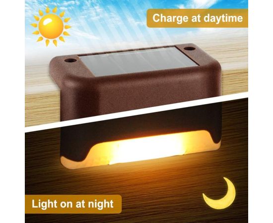 Stair LED Solar Lamp IP65 Waterproof Outdoor Garden Light Pathway Yard Patio Steps Fence Lamps Garden Decor Solar Light Outdoors