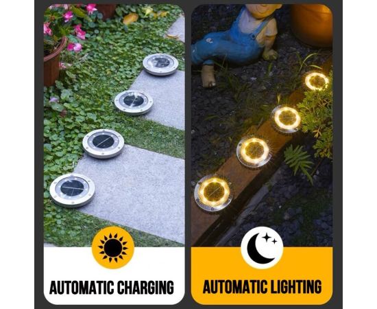 Upgraded 8/16 LED Solar lawn Lights Ground Outdoor Waterproof Solar Garden Decoration Lamps Disk Pathway Yard Landscape Lighting