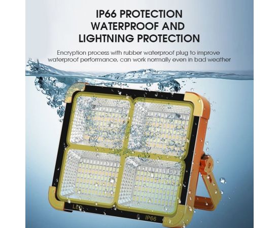 1000W USB Rechargeable LED Solar Flood Light 10000mAH with Magnet Strong Light Portable Camping Tent Lamp Work Repair Lighting