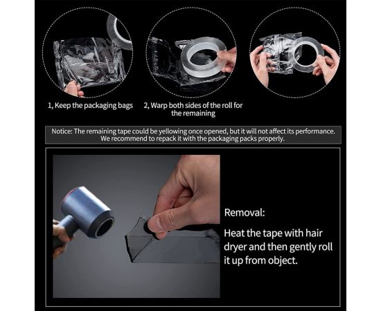 2-10M Double Sided Adhesive Tape Heavy Duty Transparent Washable Ultra-strong Two Sided Mounting Tape Strips for Decoration 2-10M Double Sided Adhesive Tape Heavy Duty Transparent Washable Ultra-strong Two Sided Mounting Tape Strips for Decoration