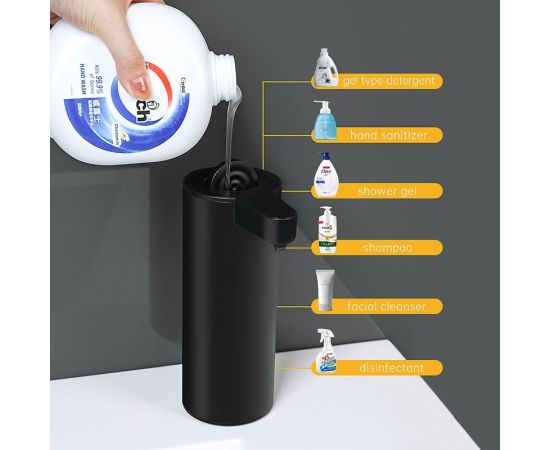 Black Sensor Non-contact Liquid Soap Dispenser for Kitchen Automatic Washing Hand Machine Washer Shampoo Detergent Dispenser Black Sensor Non-contact Liquid Soap Dispenser for Kitchen Automatic Washing Hand Machine Washer Shampoo Detergent Dispenser