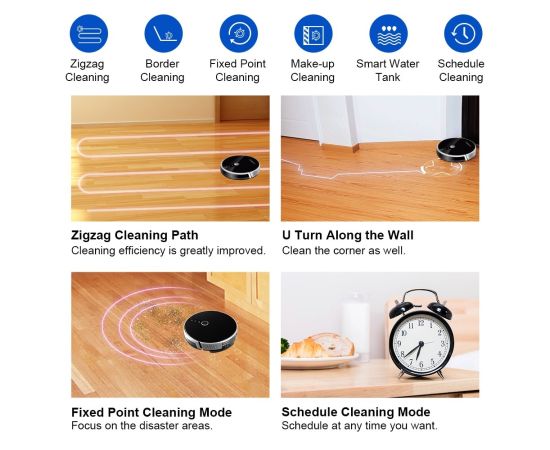 LIECTROUX C30B Robot Vacuum Cleaner AI Map Navigation,Memory,Smart Partition,WiFi App,6000Pa Suction,Electric Water Tank,Wet Mop LIECTROUX C30B Robot Vacuum Cleaner AI Map Navigation,Memory,Smart Partition,WiFi App,6000Pa Suction,Electric Water Tank,Wet Mop