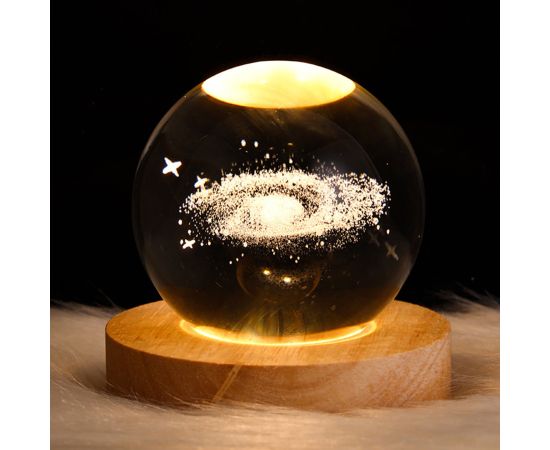 Unique Glowing Planetary GalaxyAstronaut Crystal Ball Night Lights USB Power Warm Bedside Light Christmas Kid Gift Night Lamp