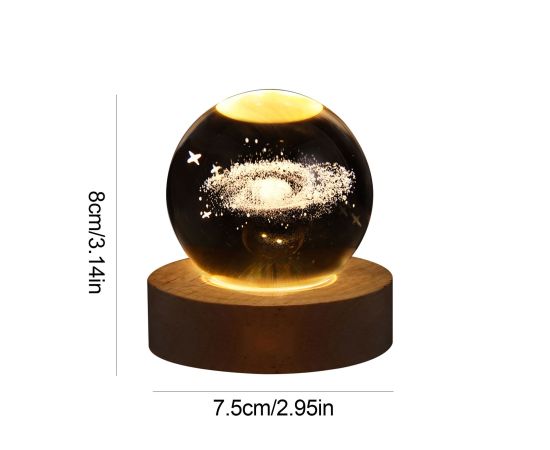 Unique Glowing Planetary GalaxyAstronaut Crystal Ball Night Lights USB Power Warm Bedside Light Christmas Kid Gift Night Lamp